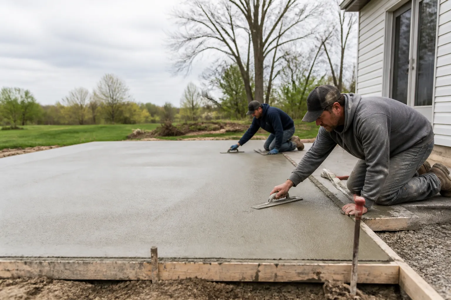 Active Concrete Patio Pour